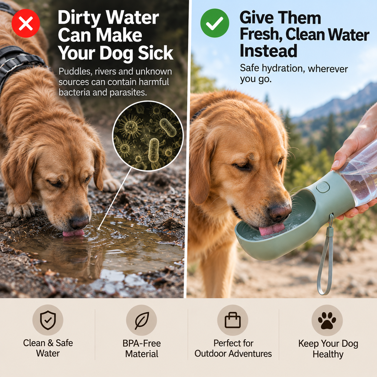 PAWLY™ Dog Outdoor Water Bottle