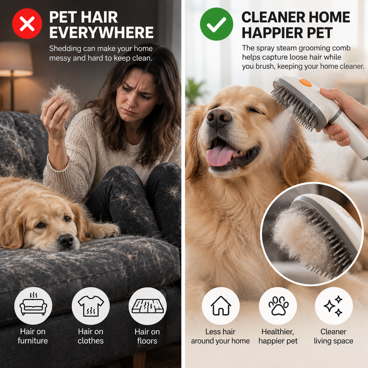 PAWLY™ Spray Steam Grooming Comb