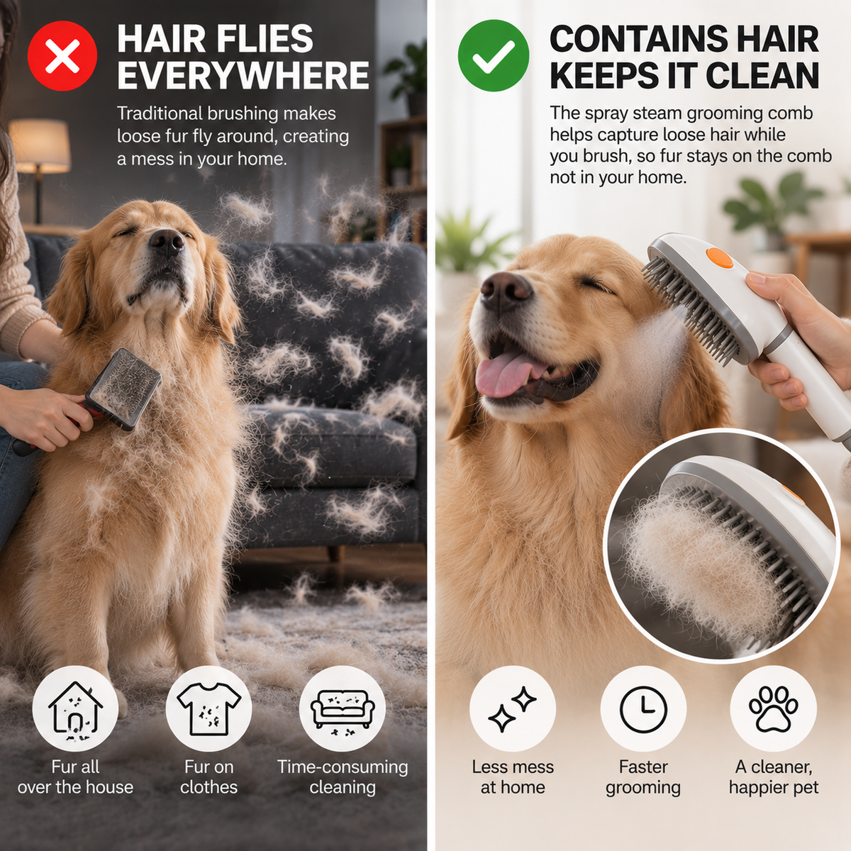 PAWLY™ Spray Steam Grooming Comb